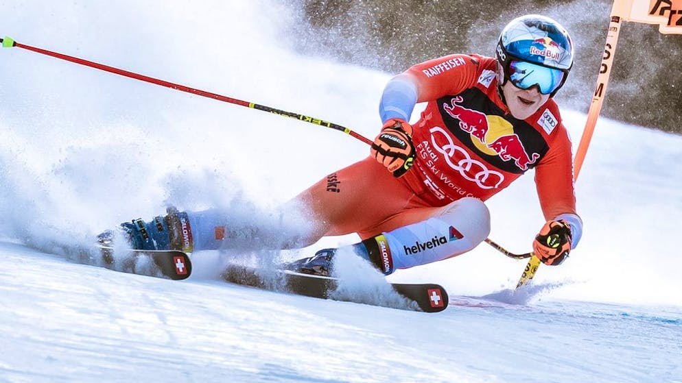 Marco Odermatt beim zweiten Abfahrtstraining in Kitzbühel.