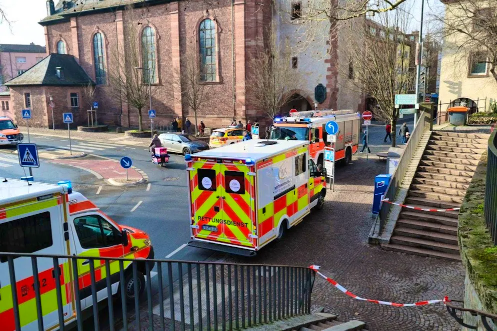 Ambulances in front of the park where the attack took place.