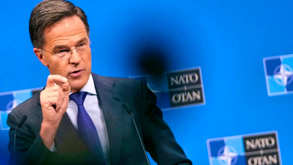 ARCHIVE - Nato Secretary General Mark Rutte speaks during a press conference at the end of a meeting of Nato foreign ministers at Nato headquarters. Photo: Virginia Mayo/AP/dpa/Archive