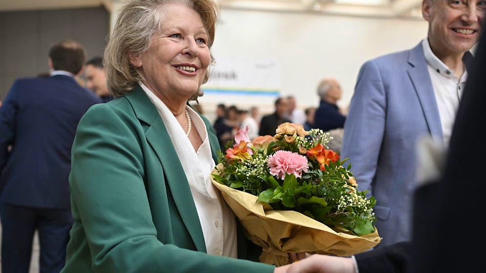 La consigliera di Stato Sonja Wiesmann (PS) al momento della sua elezione il 7 aprile 2024 (foto d'archivio).