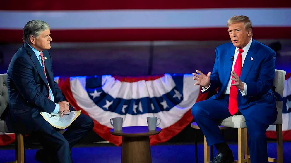 ARCHIVE - Republican presidential candidate and former US President Donald Trump participates in a roundtable discussion with FOX News host Sean Hannity at the New Holland Arena. Photo: Evan Vucci/AP/dpa