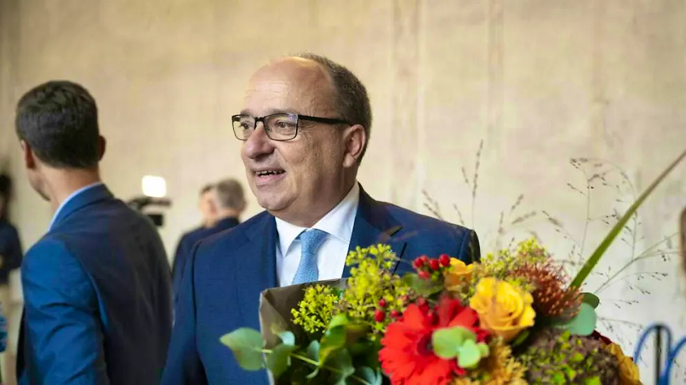 Aargau Cantonal Councillor and Finance Director Markus Dieth (center) does not want to become a Federal Councillor. (archive picture)