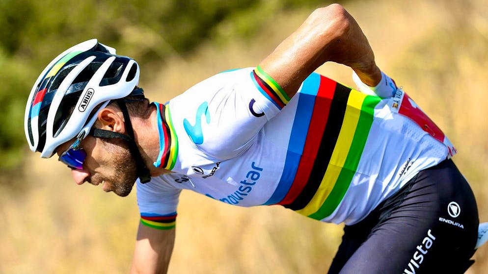 Alejandro Valverde (ici en 2019) avait été sacré champion du monde en 2018.