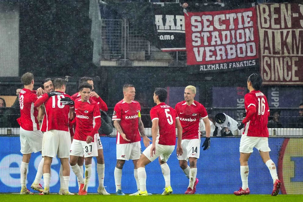 L'Alkmaar festeggia la vittoria sulla Roma