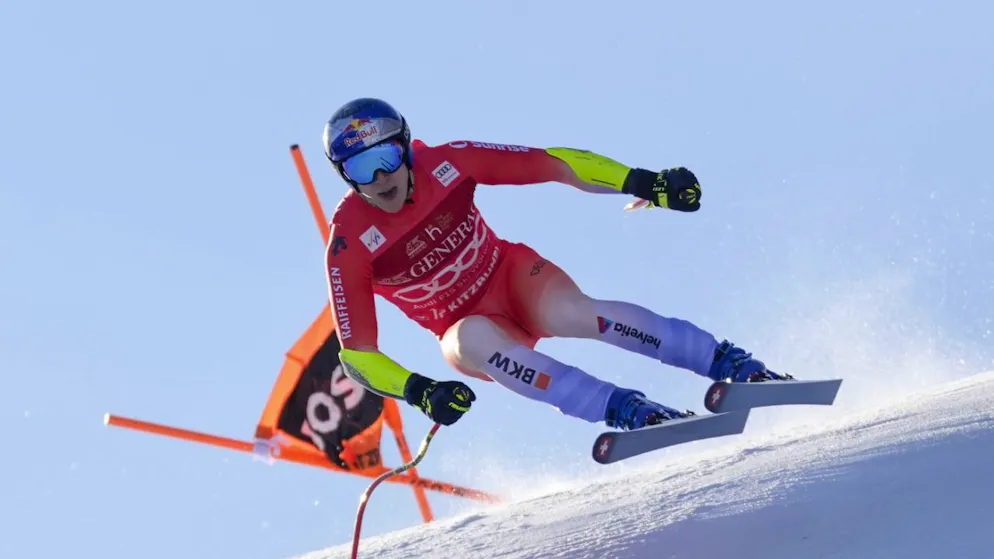 Marco Odermatt unterwegs zur Bestzeit im Super-G