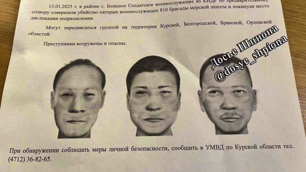 Three North Korean soldiers are apparently being sought with this poster.