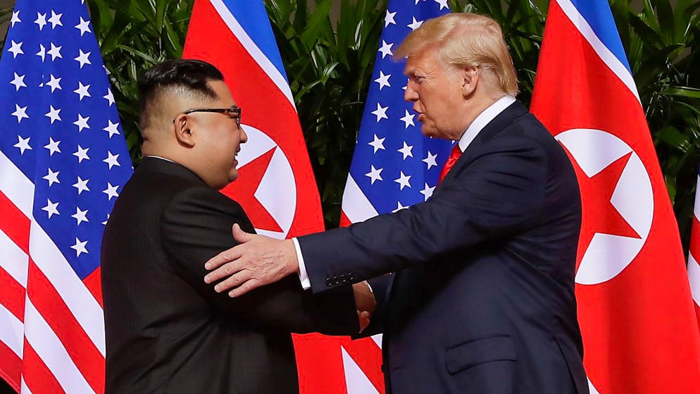 KIm Jong-un et Donald Trump se sont déjà rencontrés trois fois, dont une fois à Singapour en 2018 (archives).