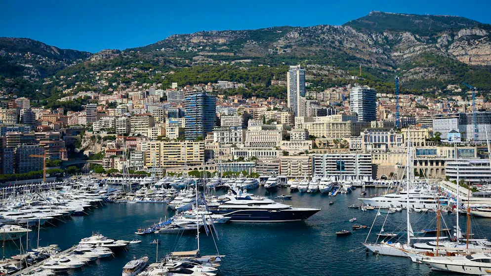 Skyscrapers dominate the image of the Principality of Monaco.