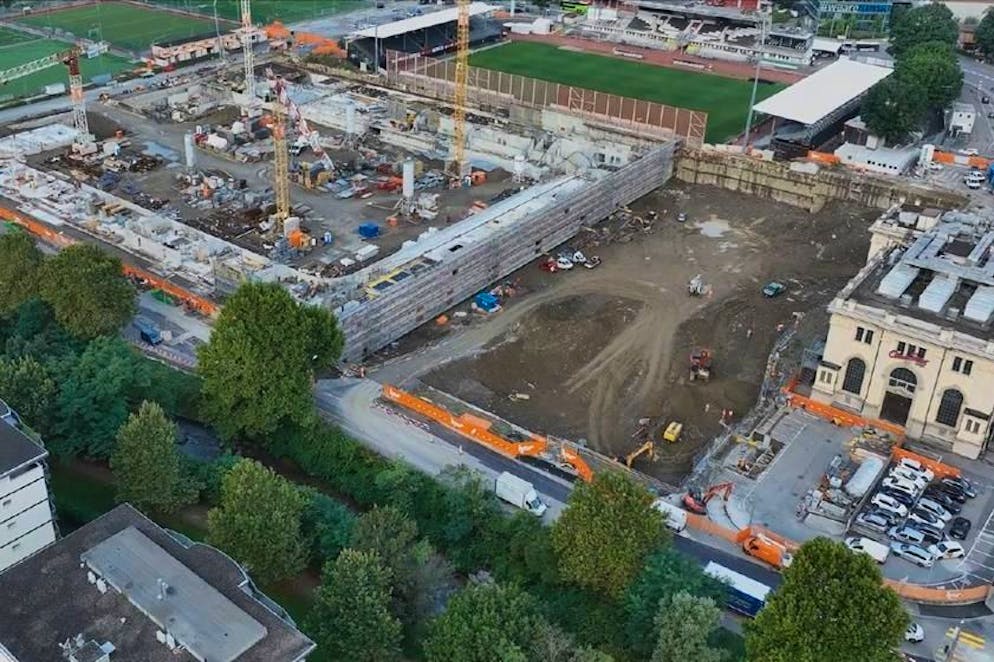 Il cantiere dell'Arena sportiva a Cornaredo sta avanzando spedito