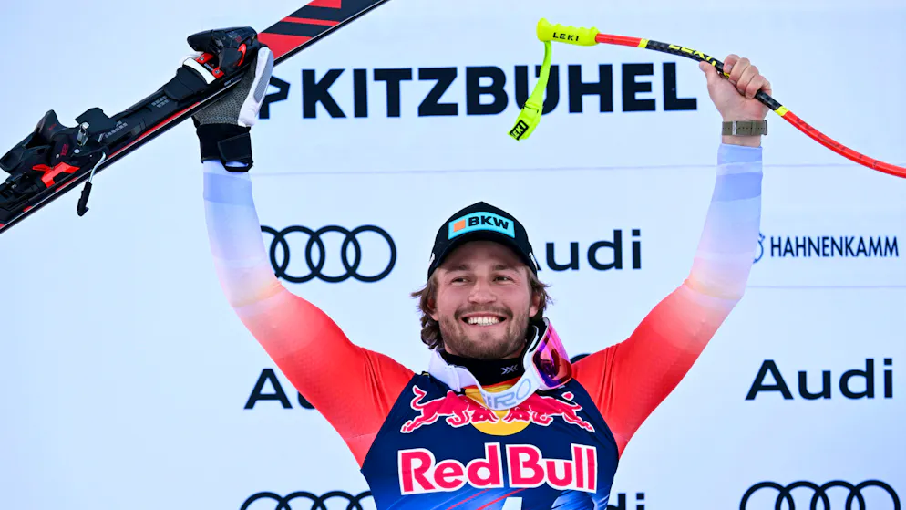 Alexis Monney a pris la deuxième place à Kitzbühel.