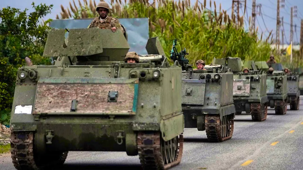ARCHIVE - Lebanese soldiers drive in a convoy on their way to southern Lebanon after a ceasefire between Israel and Hezbollah came into force. Photo: Hussein Malla/AP/dpa