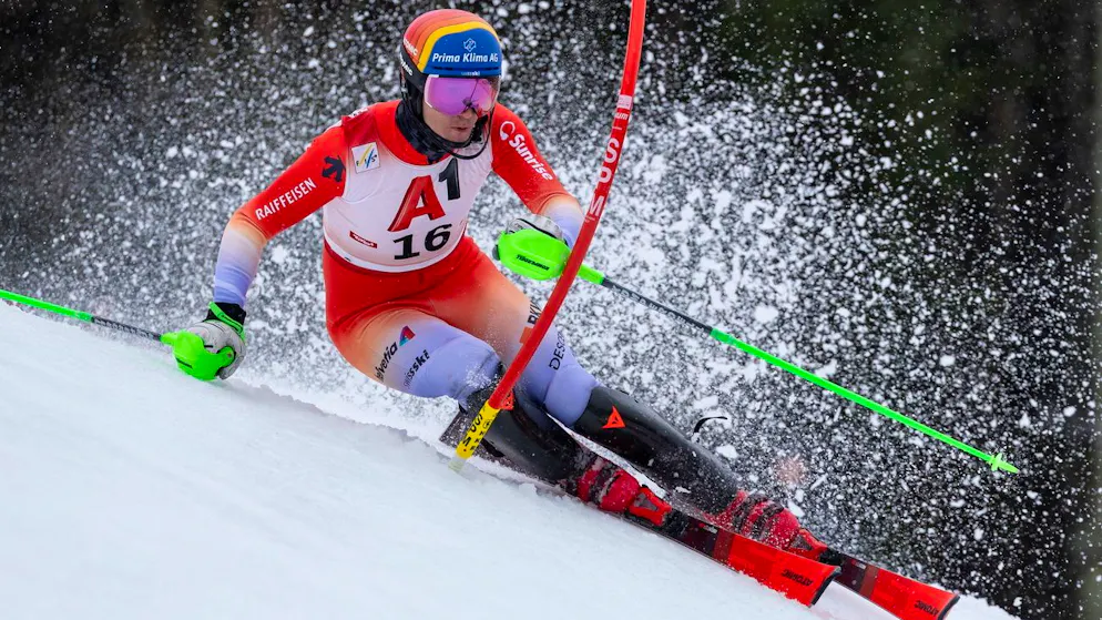Tanguy Nef wird beim Slalom-Klassiker in Kitzbühel Siebter und ist damit bester Schweizer.