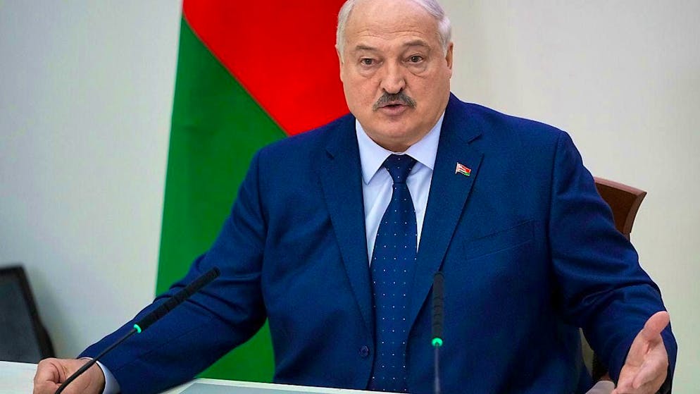 The President of Belarus, Alexander Lukashenko, after casting his vote at a polling station in Minsk. Photo: Pavel Bednyakov/AP/dpa