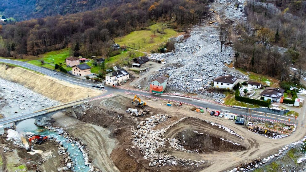 Plus de 2,9 millions de francs ont été versés sur les comptes de la commune de Lostallo et de la région de Moesa pour les dommages causés par les inondations. (Photo d'archives)