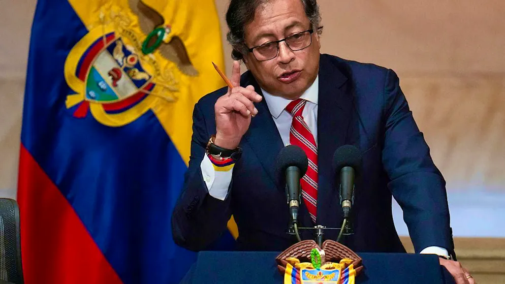 ARCHIVE - Gustavo Petro, President of Colombia, speaks at the opening of a congressional session. Photo: Fernando Vergara/AP/dpa