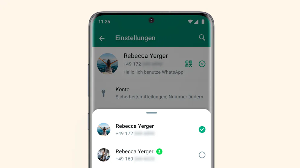 Per Knopfdruck sollen auch iPhone-User in Zukunft in WhatsApp zwischen verschiedenen Konten wechseln können.