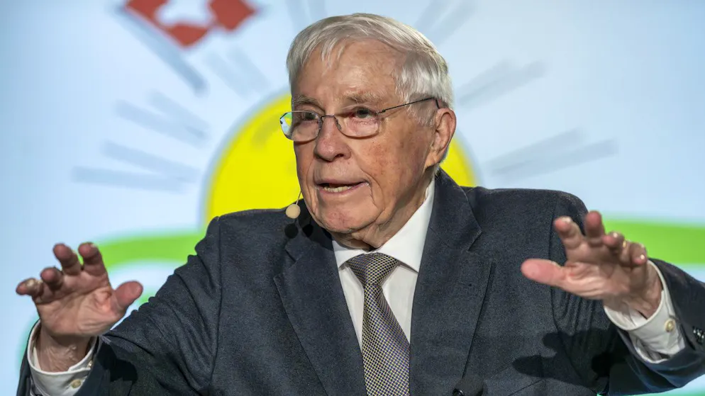 Christoph Blocher an der SVP-Delegiertenversammlung am Samstag in Balsthal.