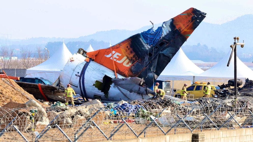 The wreckage of Flight 7C2216 at Muan Airport. (December 29, 2024)