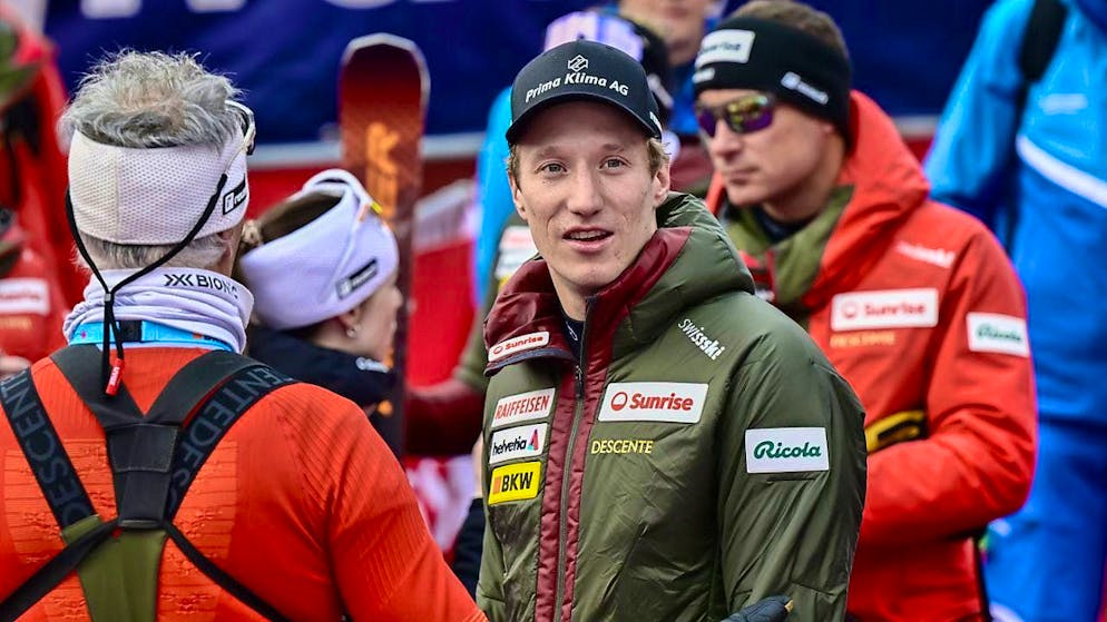 Geneva slalom specialist Tanguy Nef is delighted with 4th place in Wengen.