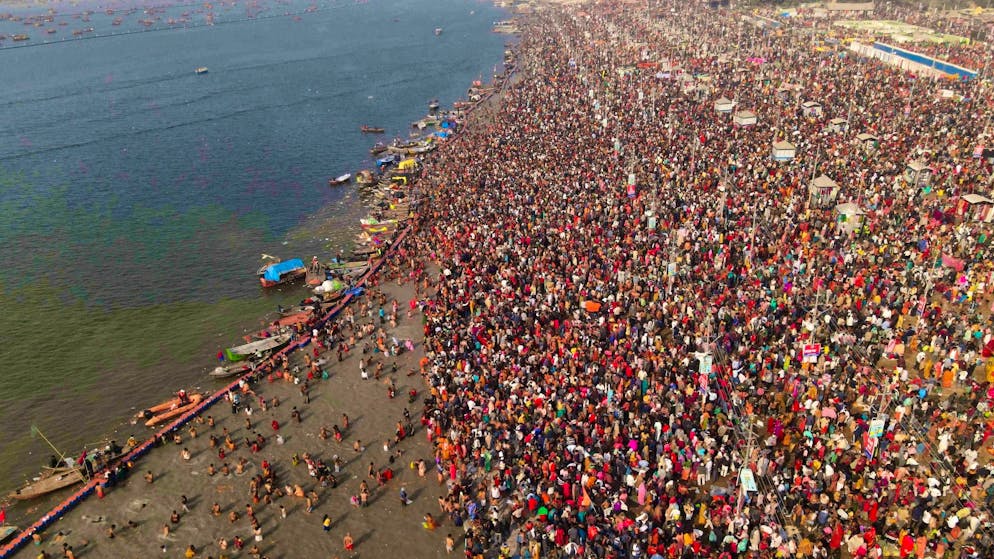 The Hindu festival of Maha Kumbh Mela takes place every twelve years and attracts hundreds of millions of people over a six-week period. (January 28, 2025)