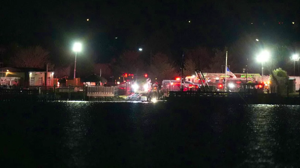 Emergency response at Ronald Reagan Washington National Airport on Wednesday night.