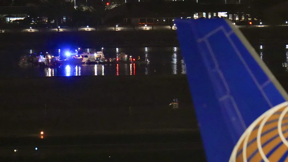 Rettungsarbeiten auf dem Fluss Potomac.