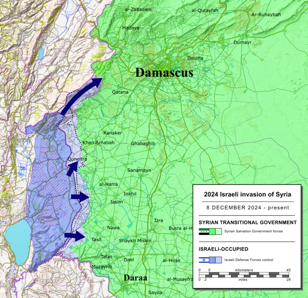 Israels Invasion in Syrien 2024.