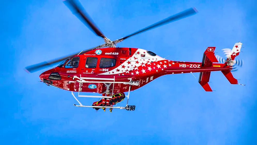 Unconscious skier on the piste: An Air Zermatt helicopter was also deployed. (symbolic image)