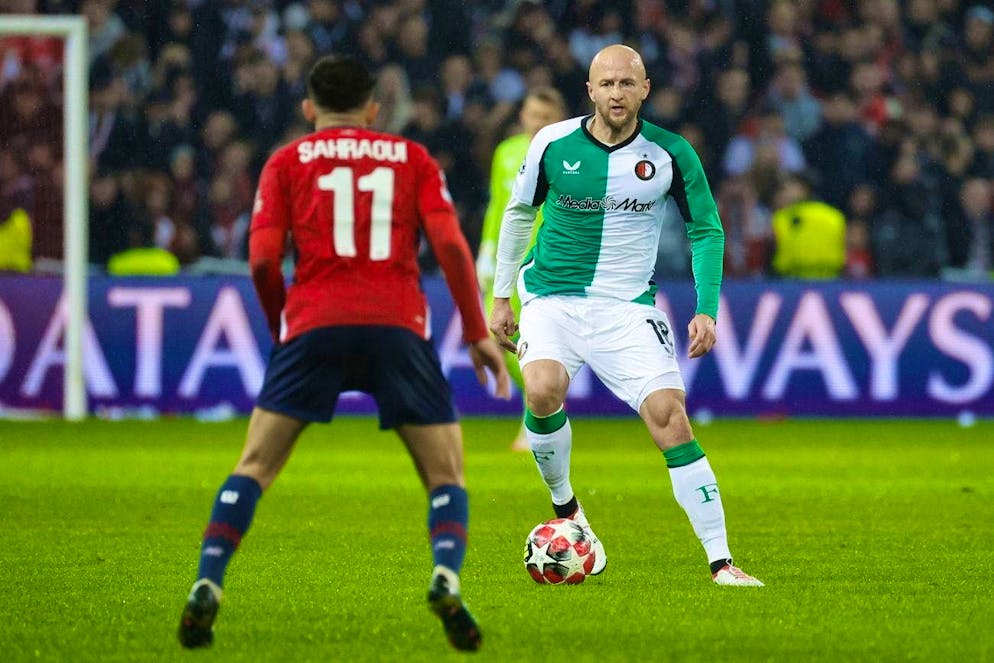 Feyenoord's Gernot Trauner on the ball - the highest danger level for his own goal.