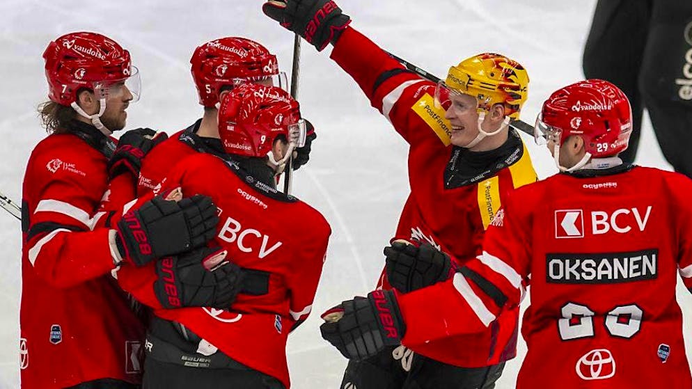 Lausanne's Speler celebrate their sixth win in a row.