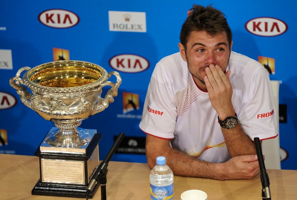 Stan Wawrinka im Jahr 2014 nach seinem ersten Grand-Slam-Triumph.