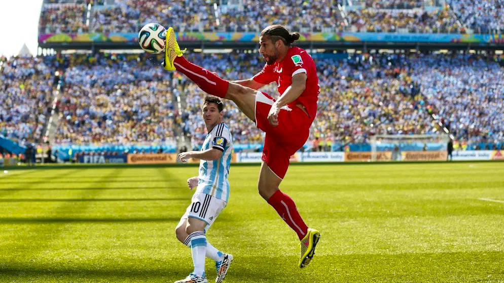 Rodriguez makes Messi look small at the 2014 World Cup in Brazil.