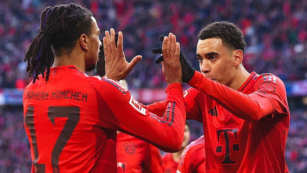 Musiala (rechts) brachte die Bayern gegen Kiel früh auf Kurs.