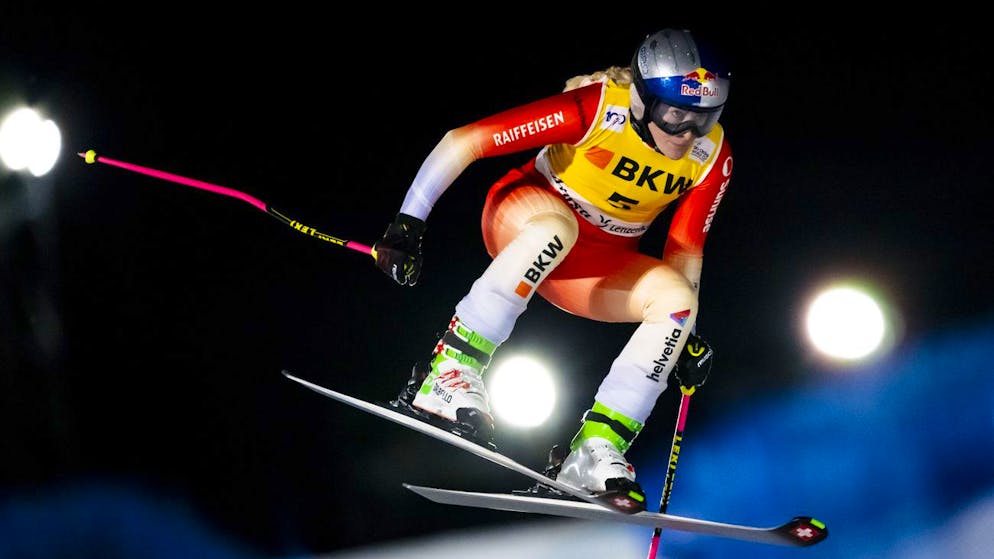 Fanny Smith (ici à Arosa) a terminé 7e samedi à Veysonnaz