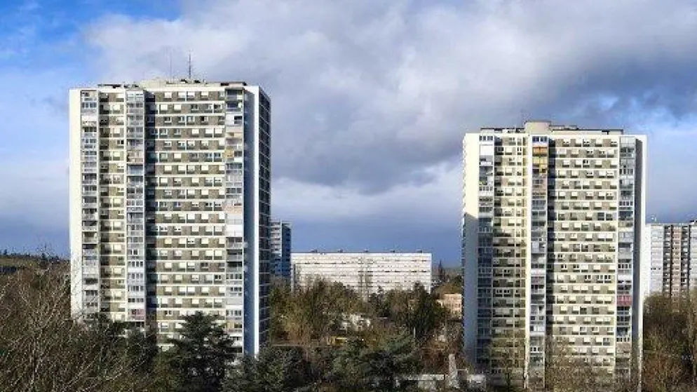 Les emblématiques tours Plein Ciel à Mulhouse.