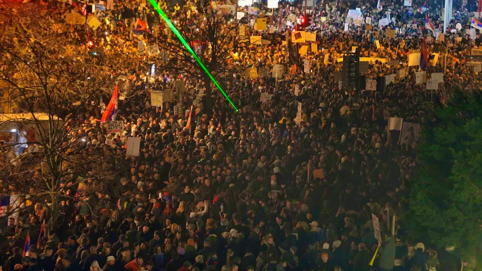 Even before the protests, traffic in Serbia's second-largest city was severely restricted and there were long traffic jams.