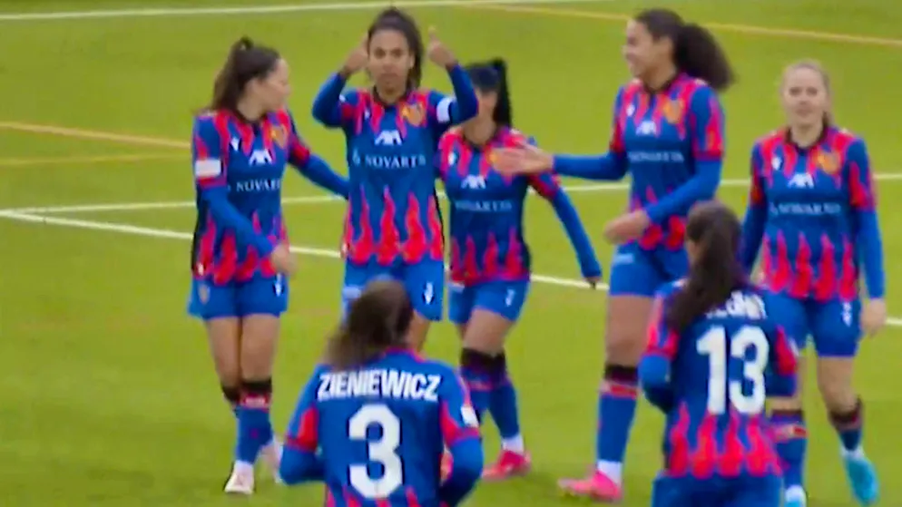 Both thumbs up: Coumba Sow is in a scoring mood in the first game of the year.