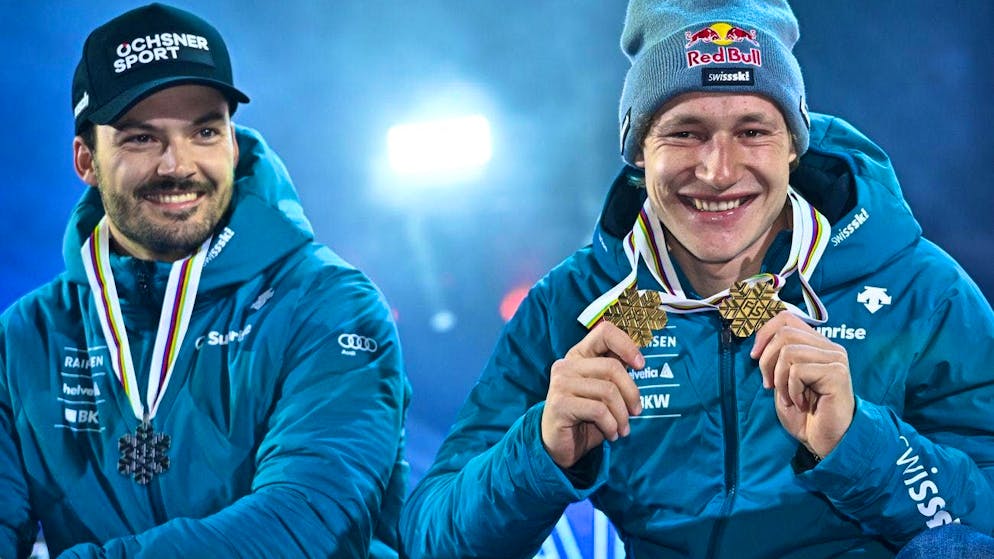Loïc Meillard and Marco Odermatt at the last World Championships in Courchevel/Méribel in 2023.
