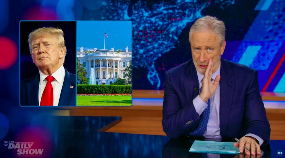 Jon Stwart doesn't want to mess with Canada because he "might have to rent an apartment" there soon.