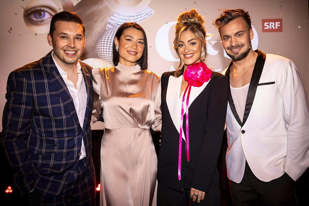 G&G Awards ceremony on January 20, 2024 with Joel Grolimund, Tanya König, Jennifer Bosshard and Michel Birri (from left to right). The SRF celebrity show "Faces & Stories" is canceled.