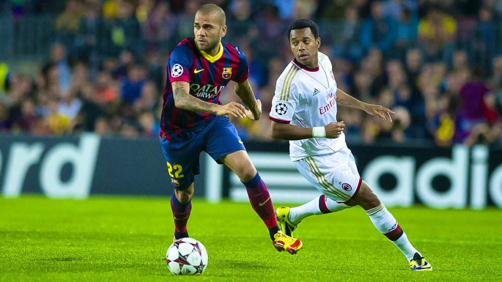 Footballers and lawbreakers: former Brazil stars Dani Alves and Robinho.