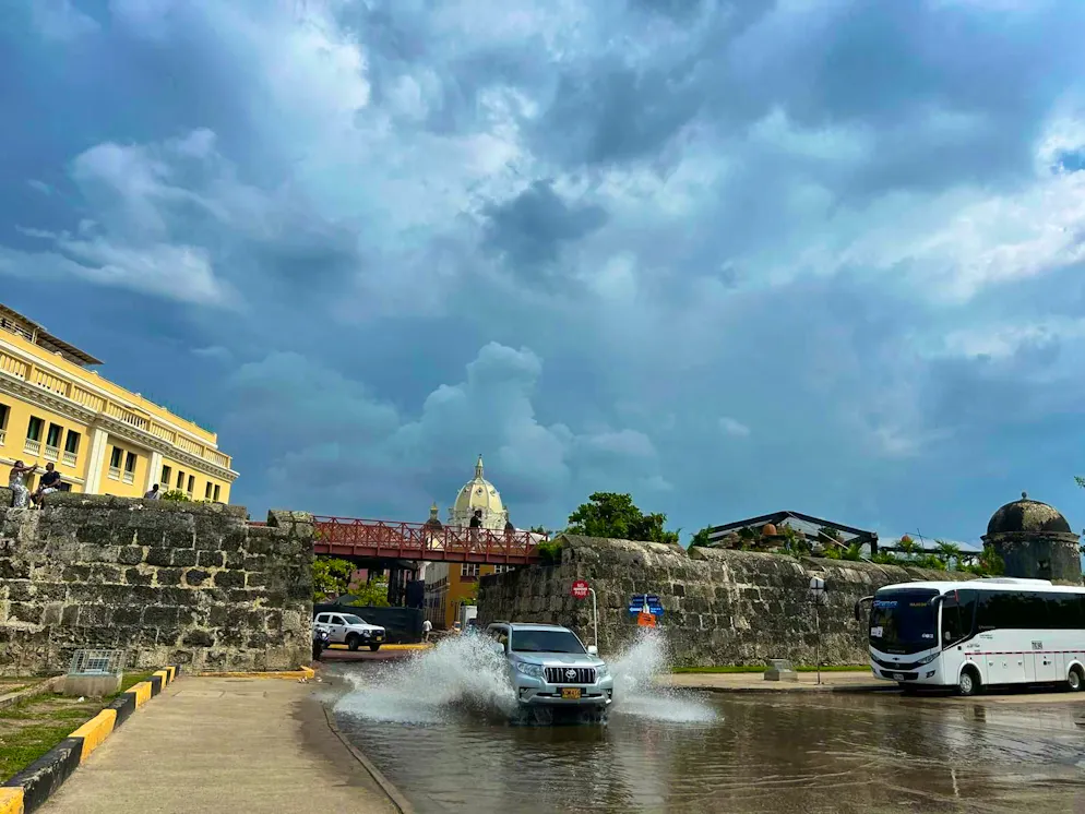 Cartagena. The streets can be flooded by ships.