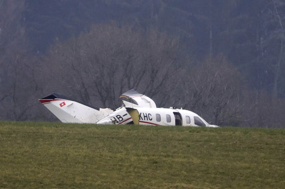L'aereo precipitato a Leuzigen