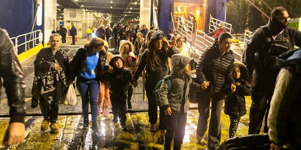 Is the vacation paradise of Santorini facing a major earthquake? - Gallery. People disembark from a ferry in the port of Piraeus on which they left the island of Santorini.
