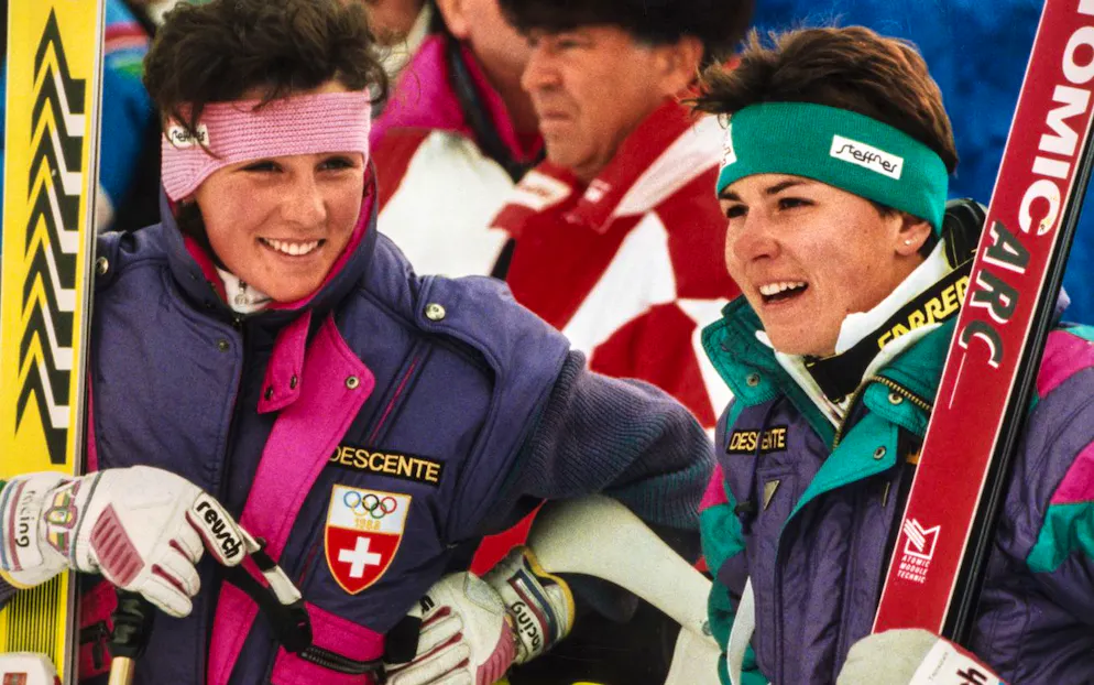 I favolosi anni '80 dello sci svizzero: Michela Figini (detsra) in compania di Maria Walliser 