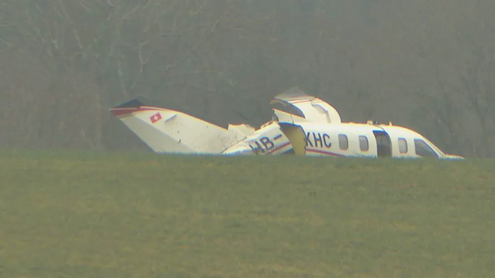Das Flugzeugwrack am Donnerstag