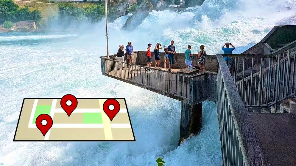 Avec plus de 75'000 avis, les utilisateurs de Google Maps placent les chutes du Rhin de Schaffhouse comme le site le plus visité de Suisse.