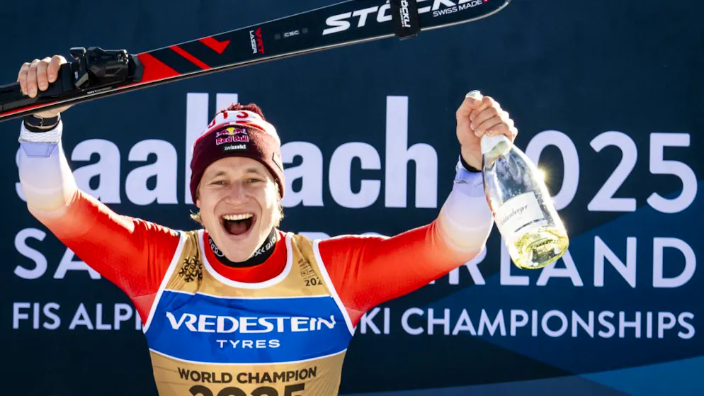 Allein auf weiter Flur: Super-G-Weltmeister Marco Odermatt