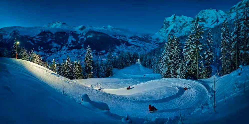 Not for the faint-hearted: the Eiger Run at dusk. 