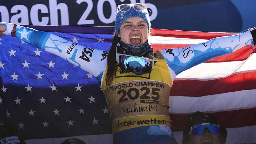 Swiss frustration in the downhill. Breezy Johnson was banned for 14 months - now she wins World Championship gold